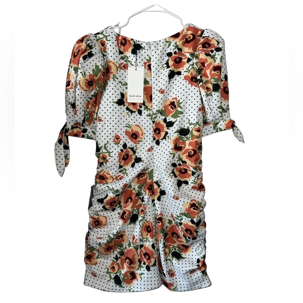 LAVISH ALICE FLORAL RUCHED MINI DRESS - Picture 4 of 7